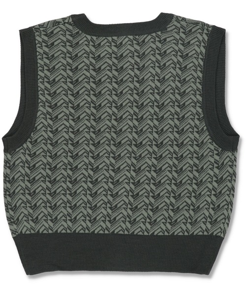 SPINNS（スピンズ）の「フロントボタン アクリル ジャガードニットベスト（ベスト・レディース・ネイビー/ブラック/グリーン・ONESIZE）」の10枚目の写真