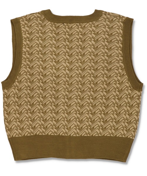 SPINNS（スピンズ）の「フロントボタン アクリル ジャガードニットベスト（ベスト・レディース・ネイビー/ブラック/グリーン・ONESIZE）」の14枚目の写真