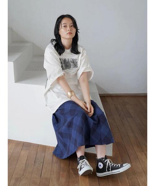 AMERICAN HOLIC（アメリカンホリック）の「転写フォト５分袖クルーネックBIGカットチュニック（Tシャツ/カットソー・レディース・オフホワイト/ホワイト・M/L）」の11枚目の写真