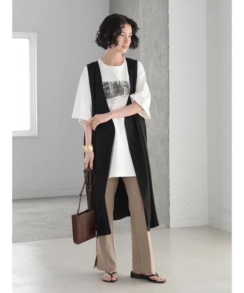 AMERICAN HOLIC（アメリカンホリック）の「転写フォト５分袖クルーネックBIGカットチュニック（Tシャツ/カットソー・レディース・オフホワイト/ホワイト・M/L）」の7枚目の写真