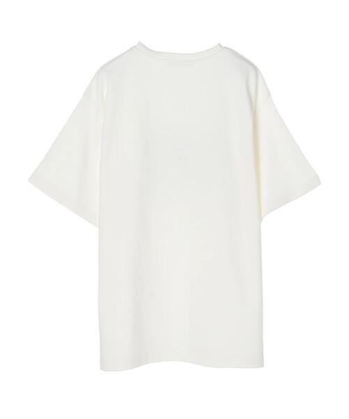 AMERICAN HOLIC（アメリカンホリック）の「転写フォト５分袖クルーネックBIGカットチュニック（Tシャツ/カットソー・レディース・オフホワイト/ホワイト・M/L）」の6枚目の写真