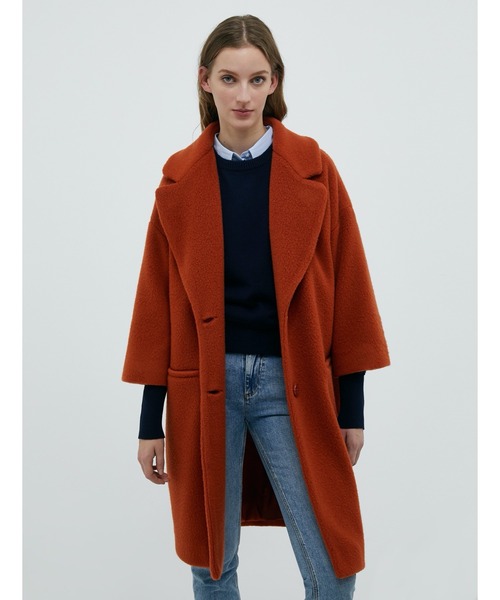 MAX&Co.（マックス アンド コー）の「MAX＆Co. [コンプリーチェ] プラッシュ ジャージー コート（その他アウター・レディース・オレンジ/ネイビー・SMALL/MEDIUM/X-SMALL/LARGE）」の4枚目の写真