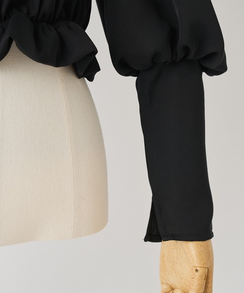 Seemi. byNICECLAUP（ シーミーバイナイスクラップ）の「フリルブラウス（シャツ/ブラウス・レディース・ブラック/ブラウン/オフホワイト・FREE）」の13枚目の写真