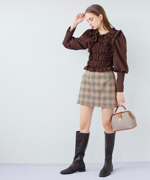 Seemi. byNICECLAUP（ シーミーバイナイスクラップ）の「フリルブラウス（シャツ/ブラウス・レディース・ブラック/ブラウン/オフホワイト・FREE）」の18枚目の写真