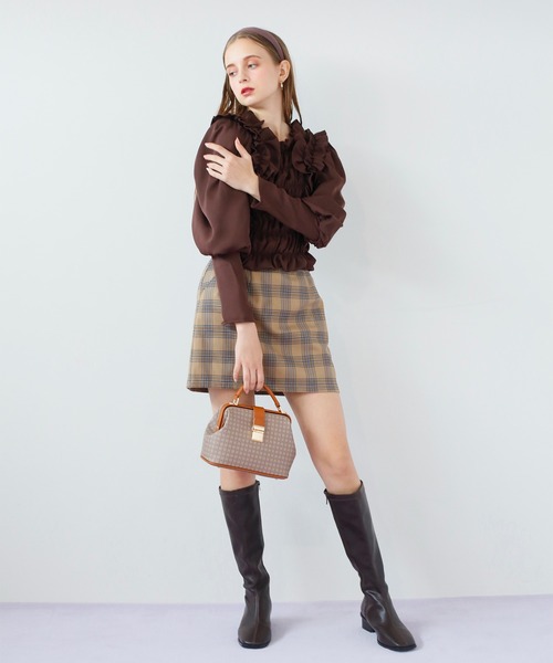 Seemi. byNICECLAUP（ シーミーバイナイスクラップ）の「フリルブラウス（シャツ/ブラウス・レディース・ブラック/ブラウン/オフホワイト・FREE）」の19枚目の写真