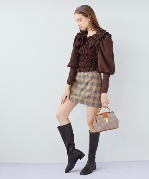 Seemi. byNICECLAUP（ シーミーバイナイスクラップ）の「フリルブラウス（シャツ/ブラウス・レディース・ブラック/ブラウン/オフホワイト・FREE）」の22枚目の写真