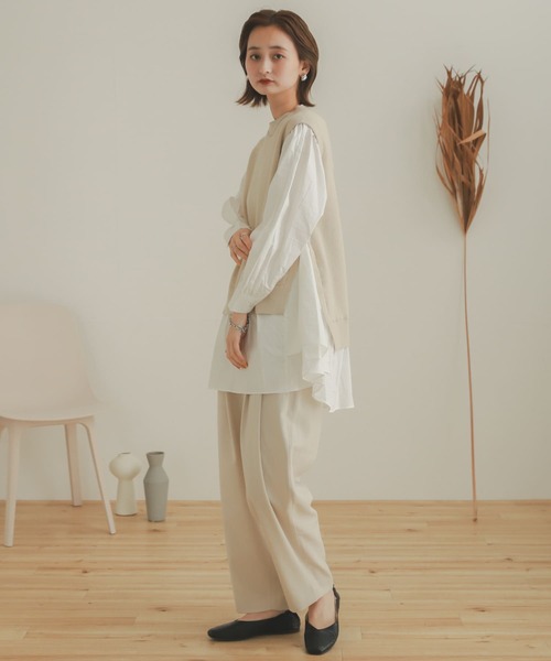 SENSE OF PLACE by URBAN RESEARCH（センスオブプレイスバイアーバンリサーチ）の「ハイウエストタックトラウザー（その他パンツ・レディース・アイボリー/ブラック/モカ・ONE）」の11枚目の写真