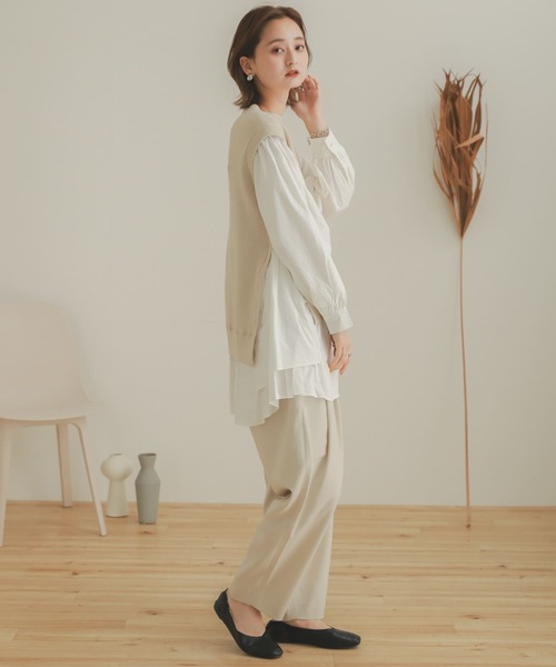 SENSE OF PLACE by URBAN RESEARCH（センスオブプレイスバイアーバンリサーチ）の「ハイウエストタックトラウザー（その他パンツ・レディース・アイボリー/ブラック/モカ・ONE）」の12枚目の写真