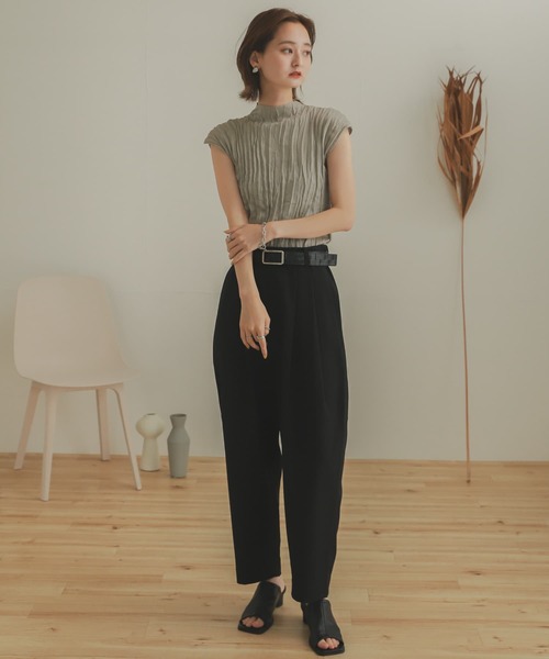 SENSE OF PLACE by URBAN RESEARCH（センスオブプレイスバイアーバンリサーチ）の「ハイウエストタックトラウザー（その他パンツ・レディース・アイボリー/ブラック/モカ・ONE）」の20枚目の写真