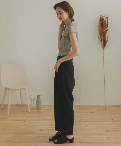 SENSE OF PLACE by URBAN RESEARCH（センスオブプレイスバイアーバンリサーチ）の「ハイウエストタックトラウザー（その他パンツ・レディース・アイボリー/ブラック/モカ・ONE）」の21枚目の写真