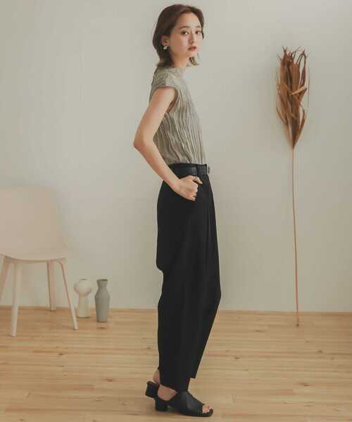 SENSE OF PLACE by URBAN RESEARCH（センスオブプレイスバイアーバンリサーチ）の「ハイウエストタックトラウザー（その他パンツ・レディース・アイボリー/ブラック/モカ・ONE）」の22枚目の写真