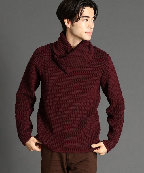 HIDEAWAYS NICOLE(ハイダウェイニコル)の「アフガンネックプルオーバー(ニット/セーター・メンズ・ブラック×グレー/ホワイト×ブラック/ブラック×ホワイト/ブラック×ブラック/レッド系・MEDIUM/LARGE)」の5枚目の写真