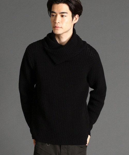 HIDEAWAYS NICOLE(ハイダウェイニコル)の「アフガンネックプルオーバー(ニット/セーター・メンズ・ブラック×グレー/ホワイト×ブラック/ブラック×ホワイト/ブラック×ブラック/レッド系・MEDIUM/LARGE)」の4枚目の写真