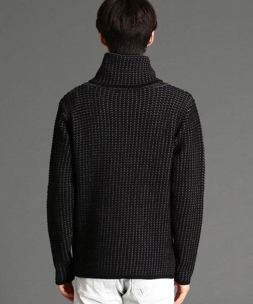 HIDEAWAYS NICOLE(ハイダウェイニコル)の「アフガンネックプルオーバー(ニット/セーター・メンズ・ブラック×グレー/ホワイト×ブラック/ブラック×ホワイト/ブラック×ブラック/レッド系・MEDIUM/LARGE)」の8枚目の写真