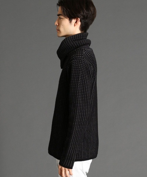 HIDEAWAYS NICOLE(ハイダウェイニコル)の「アフガンネックプルオーバー(ニット/セーター・メンズ・ブラック×グレー/ホワイト×ブラック/ブラック×ホワイト/ブラック×ブラック/レッド系・MEDIUM/LARGE)」の9枚目の写真