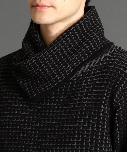 HIDEAWAYS NICOLE(ハイダウェイニコル)の「アフガンネックプルオーバー(ニット/セーター・メンズ・ブラック×グレー/ホワイト×ブラック/ブラック×ホワイト/ブラック×ブラック/レッド系・MEDIUM/LARGE)」の10枚目の写真