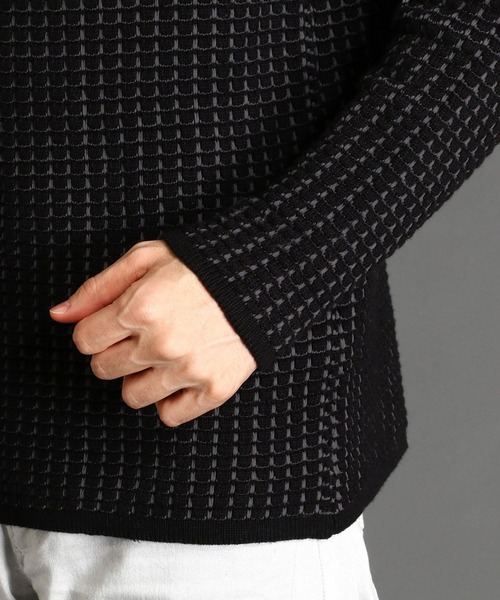 HIDEAWAYS NICOLE(ハイダウェイニコル)の「アフガンネックプルオーバー(ニット/セーター・メンズ・ブラック×グレー/ホワイト×ブラック/ブラック×ホワイト/ブラック×ブラック/レッド系・MEDIUM/LARGE)」の11枚目の写真