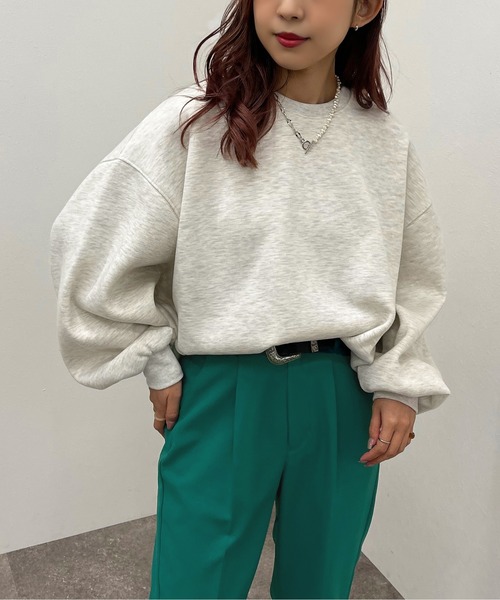 apres jour mignon(アプレジュールミニョン)の「BIGカラースウェット【ZOZOTOWN限定アイテム】(スウェット・レディース・マスタード/ブラック/ナチュラル/グリーン/オレンジ・X-LARGE/フリー)」の2枚目の写真