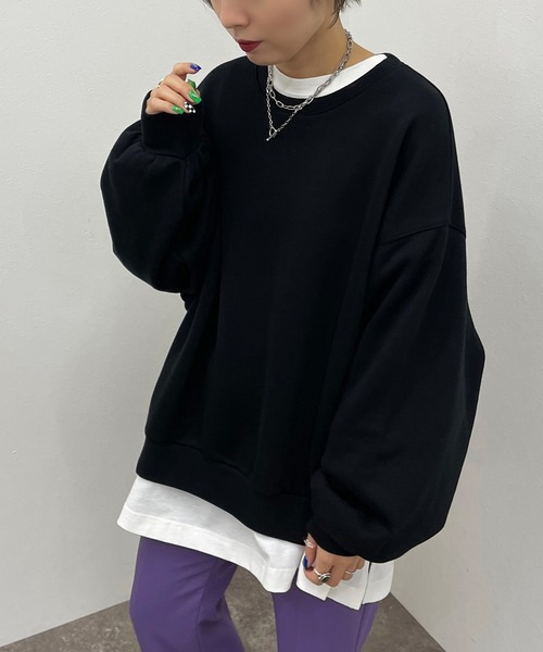 apres jour mignon(アプレジュールミニョン)の「BIGカラースウェット【ZOZOTOWN限定アイテム】(スウェット・レディース・マスタード/ブラック/ナチュラル/グリーン/オレンジ・X-LARGE/フリー)」の6枚目の写真