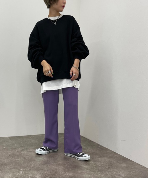 apres jour mignon(アプレジュールミニョン)の「BIGカラースウェット【ZOZOTOWN限定アイテム】(スウェット・レディース・マスタード/ブラック/ナチュラル/グリーン/オレンジ・X-LARGE/フリー)」の9枚目の写真