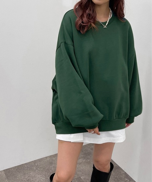 apres jour mignon(アプレジュールミニョン)の「BIGカラースウェット【ZOZOTOWN限定アイテム】(スウェット・レディース・マスタード/ブラック/ナチュラル/グリーン/オレンジ・X-LARGE/フリー)」の17枚目の写真