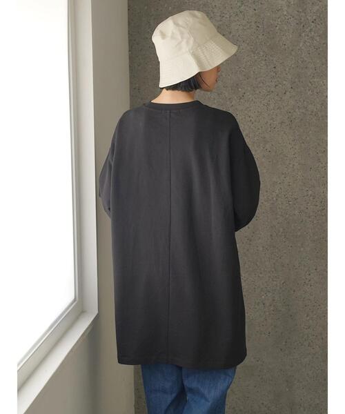 AMERICAN HOLIC(アメリカンホリック)の「シャツテールミニ裏毛チュニック(Tシャツ/カットソー・レディース・ブラック/カーキ・M/L)」の15枚目の写真
