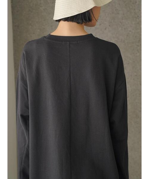 AMERICAN HOLIC(アメリカンホリック)の「シャツテールミニ裏毛チュニック(Tシャツ/カットソー・レディース・ブラック/カーキ・M/L)」の17枚目の写真
