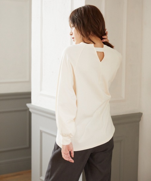 Rewde(ルゥデ)の「バックコンシャスプルオーバー(1R15-09191)(Tシャツ/カットソー・レディース・スモークピンク/ブラウン/ホワイト/ブラック・M)」の7枚目の写真