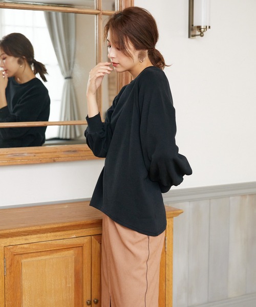 Rewde(ルゥデ)の「バックコンシャスプルオーバー(1R15-09191)(Tシャツ/カットソー・レディース・スモークピンク/ブラウン/ホワイト/ブラック・M)」の12枚目の写真