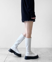 minsobi☆ロングブーツ☆25【新品未使用】 セール】厚底ロングブーツ（ブーツ）｜minsobi（ミンソビ）の