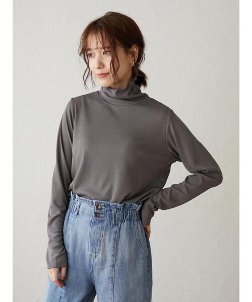 Green　Parks（グリーンパークス）の「シアータートルインナー（Tシャツ/カットソー・レディース・ライトグレー/イエロー/グリーン/ダークグレー・FREE）」の7枚目の写真