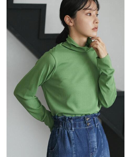 Green　Parks（グリーンパークス）の「シアータートルインナー（Tシャツ/カットソー・レディース・ライトグレー/イエロー/グリーン/ダークグレー・FREE）」の9枚目の写真