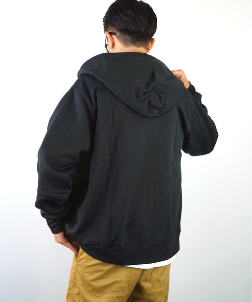 【GROOVYSTORE】あったか裏起毛フルジップパーカーシンプル無地
