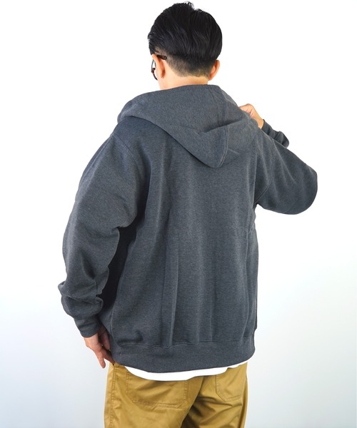 【GROOVYSTORE】あったか裏起毛フルジップパーカーシンプル無地