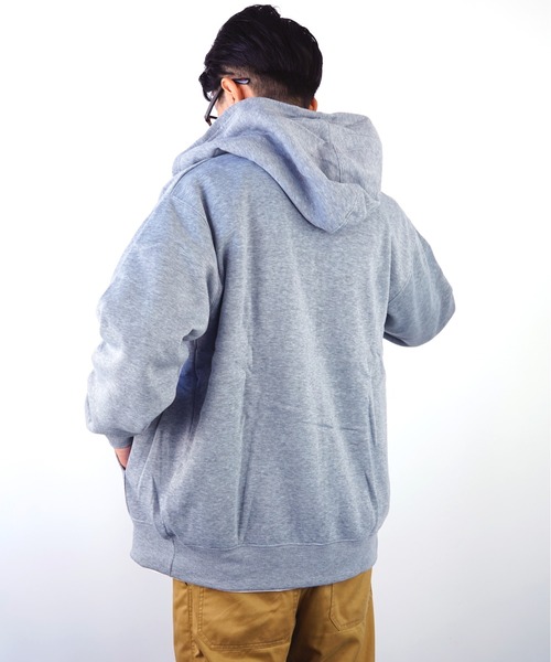 【GROOVYSTORE】あったか裏起毛フルジップパーカーシンプル無地