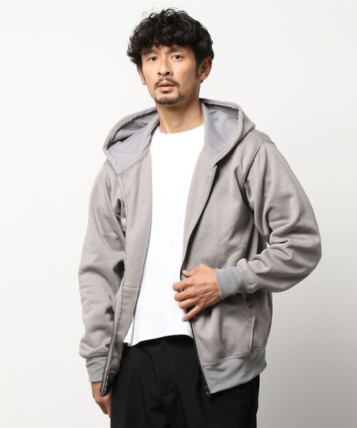 【GROOVYSTORE】あったか裏起毛フルジップパーカーシンプル無地