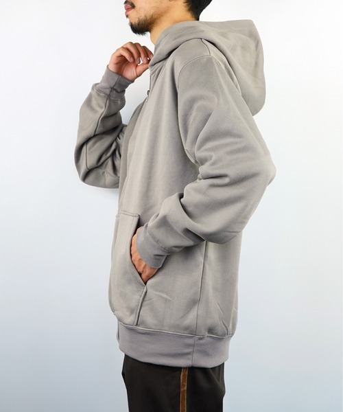 【GROOVYSTORE】あったか裏起毛フルジップパーカーシンプル無地