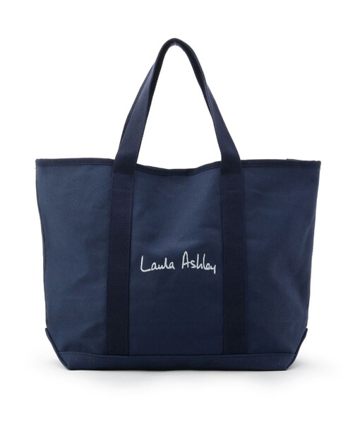 LAURA ASHLEY（ローラアシュレイ）の「サイン刺繍横長トートバッグ（トートバッグ・レディース・ホワイト/ネイビー・00）」の3枚目の写真