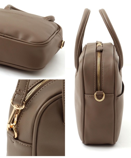 ANAP（アナップ）の「2WAYミニボストンバッグ（ボストンバッグ・レディース・ブラック/グレイッシュベージュ・FREE）」の7枚目の写真