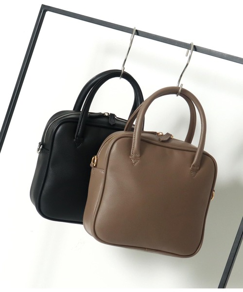 ANAP（アナップ）の「2WAYミニボストンバッグ（ボストンバッグ・レディース・ブラック/グレイッシュベージュ・FREE）」の12枚目の写真