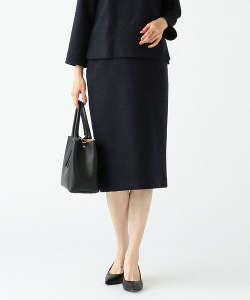 Demi-Luxe BEAMS（デミルクス ビームス）の「Demi-Luxe BEAMS / ストレッチ ツイード タイトスカート 22FO（スカート・レディース・ベージュ/ネイビー・36/40/38）」の14枚目の写真