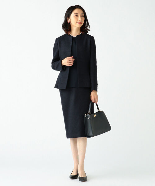 Demi-Luxe BEAMS（デミルクス ビームス）の「Demi-Luxe BEAMS / ストレッチ ツイード タイトスカート 22FO（スカート・レディース・ベージュ/ネイビー・36/40/38）」の16枚目の写真