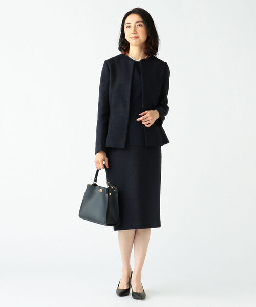 Demi-Luxe BEAMS（デミルクス ビームス）の「Demi-Luxe BEAMS / ストレッチ ツイード タイトスカート 22FO（スカート・レディース・ベージュ/ネイビー・36/40/38）」の8枚目の写真