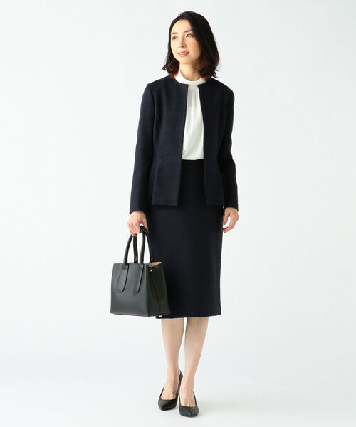 Demi-Luxe BEAMS（デミルクス ビームス）の「Demi-Luxe BEAMS / ストレッチ ツイード タイトスカート 22FO（スカート・レディース・ベージュ/ネイビー・36/40/38）」の3枚目の写真