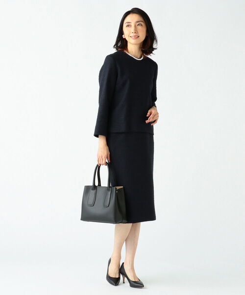 Demi-Luxe BEAMS（デミルクス ビームス）の「Demi-Luxe BEAMS / ストレッチ ツイード タイトスカート 22FO（スカート・レディース・ベージュ/ネイビー・36/40/38）」の22枚目の写真