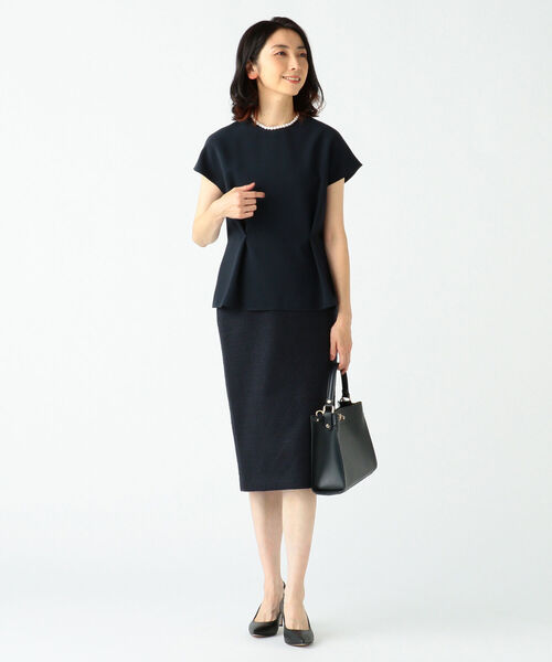 Demi-Luxe BEAMS（デミルクス ビームス）の「Demi-Luxe BEAMS / ストレッチ ツイード タイトスカート 22FO（スカート・レディース・ベージュ/ネイビー・36/40/38）」の11枚目の写真