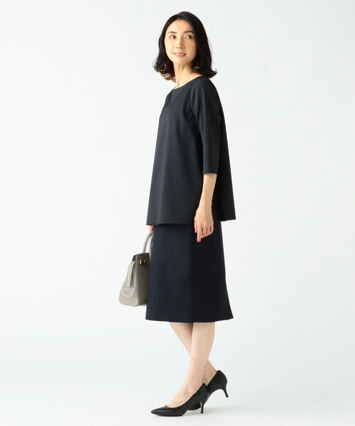 Demi-Luxe BEAMS（デミルクス ビームス）の「Demi-Luxe BEAMS / ストレッチ ツイード タイトスカート 22FO（スカート・レディース・ベージュ/ネイビー・36/40/38）」の6枚目の写真