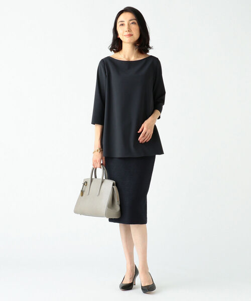 Demi-Luxe BEAMS（デミルクス ビームス）の「Demi-Luxe BEAMS / ストレッチ ツイード タイトスカート 22FO（スカート・レディース・ベージュ/ネイビー・36/40/38）」の20枚目の写真
