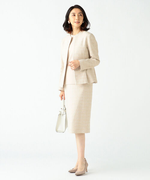 Demi-Luxe BEAMS（デミルクス ビームス）の「Demi-Luxe BEAMS / ストレッチ ツイード タイトスカート 22FO（スカート・レディース・ベージュ/ネイビー・36/40/38）」の9枚目の写真