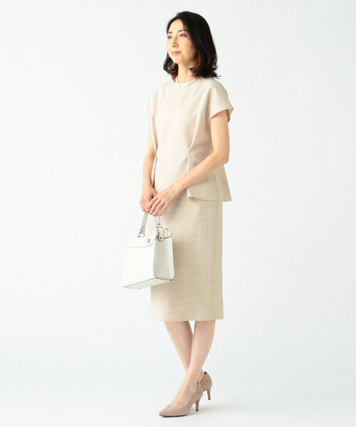 Demi-Luxe BEAMS（デミルクス ビームス）の「Demi-Luxe BEAMS / ストレッチ ツイード タイトスカート 22FO（スカート・レディース・ベージュ/ネイビー・36/40/38）」の12枚目の写真